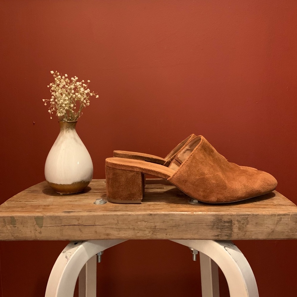 Madewell the Walker Burnt Sienna Suede Mules
